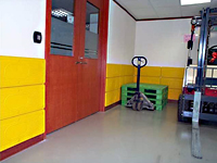 Warehouse Wall Padding Yellow + Forklift